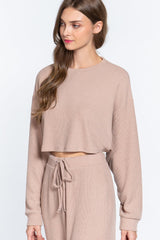 Long Dolman Slv Hacci Crop Top | Mixtshop LLC