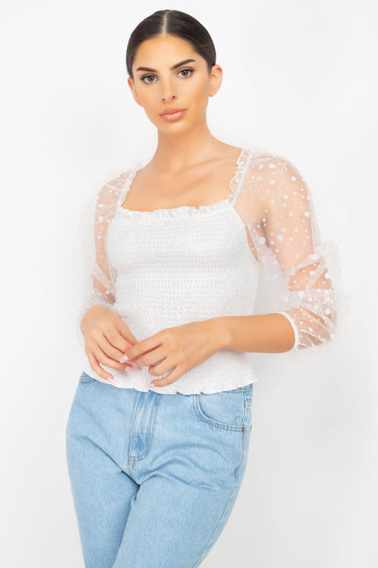 Square Neck Smocking Top | Mixtshop LLC