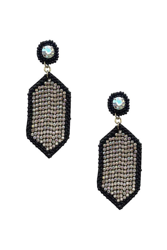 Seed Bead Rhinestone Hexagon Dangle Earring | Mixtshop LLC