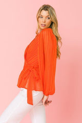 Surplice Neckline Woven Top | Mixtshop LLC