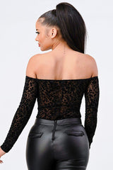 Leopard Print Off Shoulder Bodysuit | Mixtshop LLC