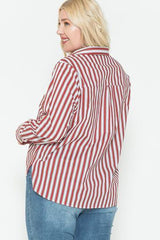 Multi Stripe Side Slit Cotton Shirt | Mixtshop LLC