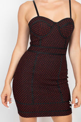 Sleeveless Sparkle Honeycomb Bodycon Dress | Mixtshop LLC