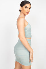 Shirred Cami Top & Mini Skirts Set | Mixtshop LLC