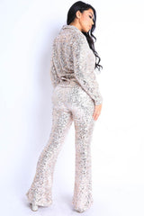 Sequin Button Down Shirt And Pant Set | Mixtshop LLC