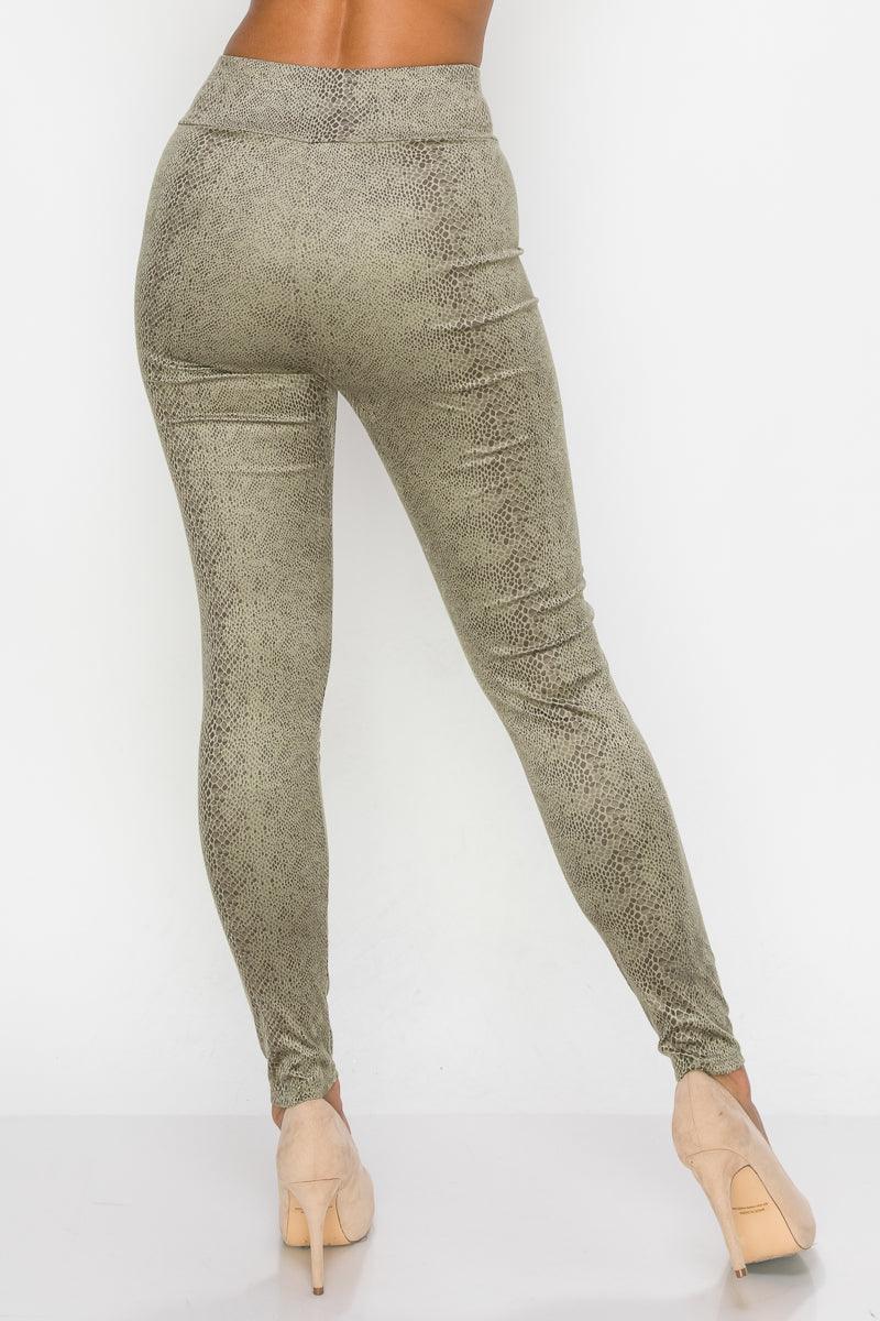 Embossed Snake Print Top And Leggings Set | Mixtshop LLC