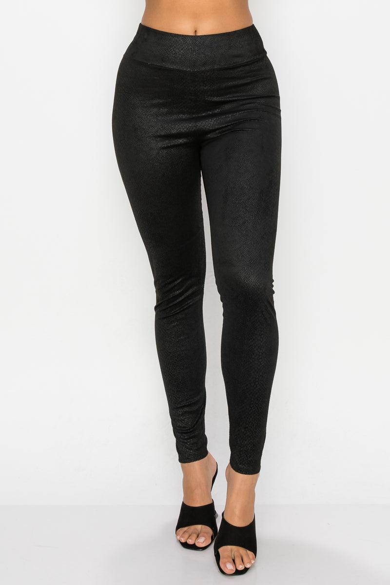 Embossed Snake Print Top And Leggings Set | Mixtshop LLC