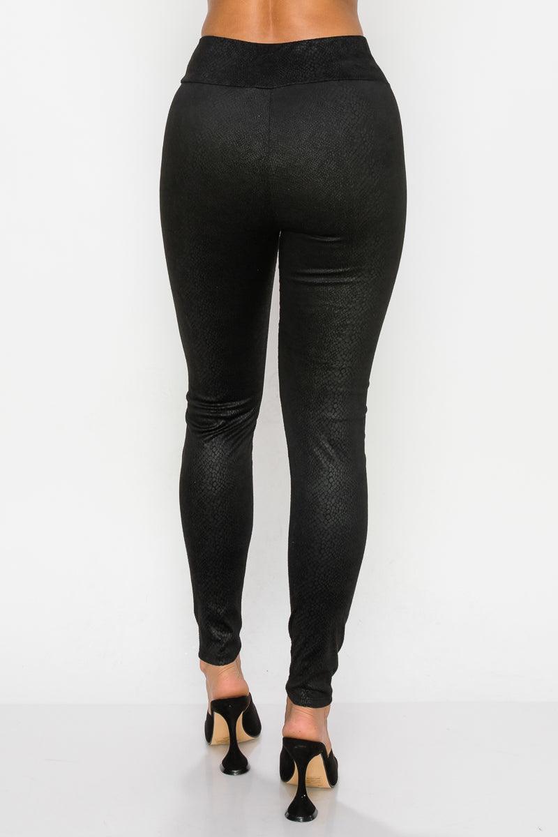 Embossed Snake Print Top And Leggings Set | Mixtshop LLC