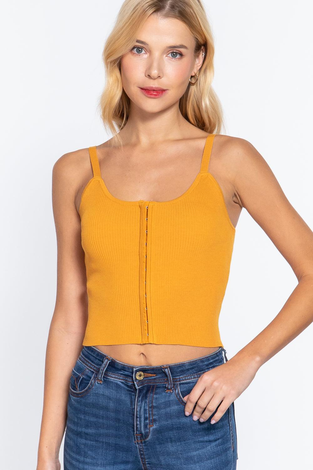 Front Closure With Hooks Sweater Cami Top | Mixtshop LLC