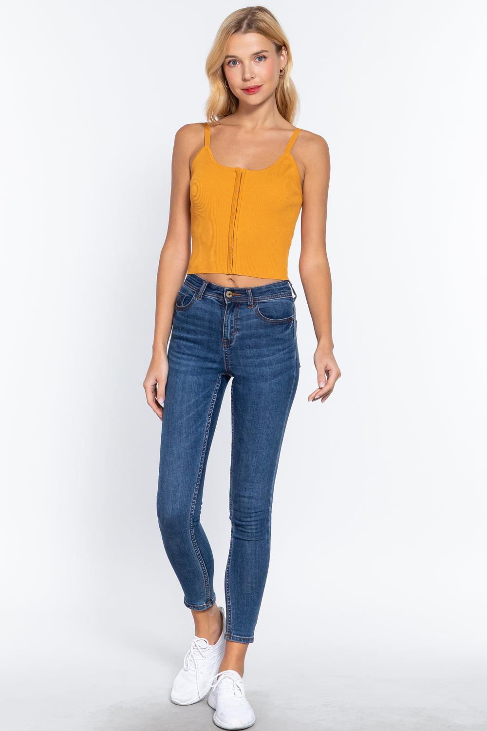 Front Closure With Hooks Sweater Cami Top | Mixtshop LLC