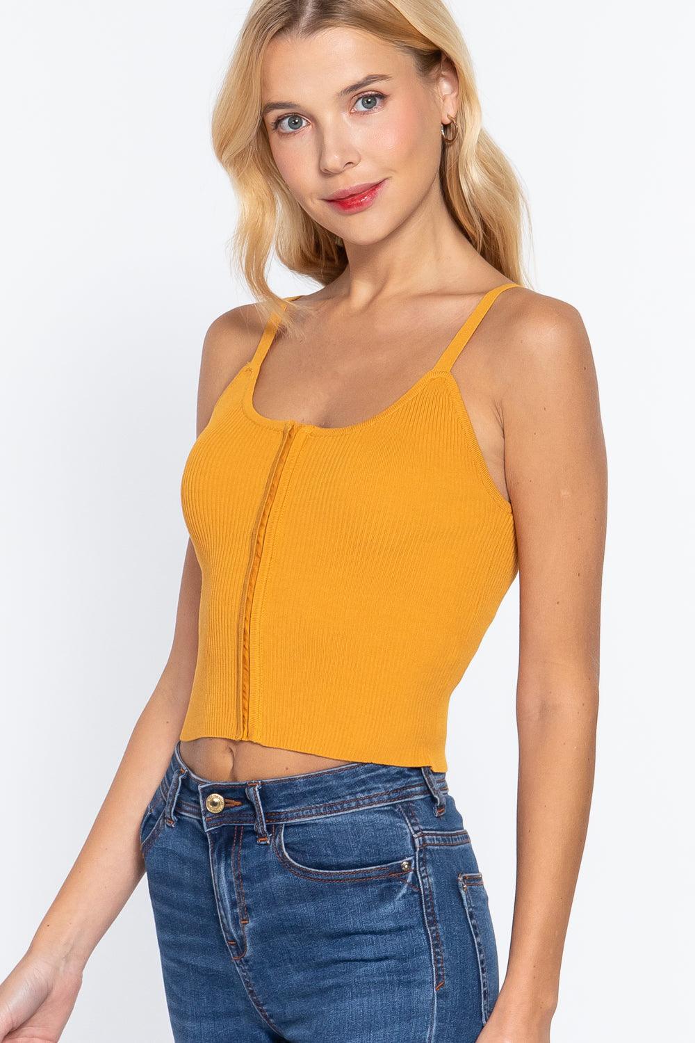 Front Closure With Hooks Sweater Cami Top | Mixtshop LLC