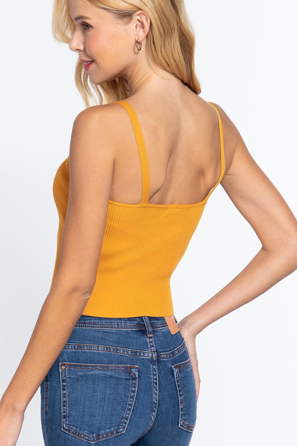 Front Closure With Hooks Sweater Cami Top | Mixtshop LLC