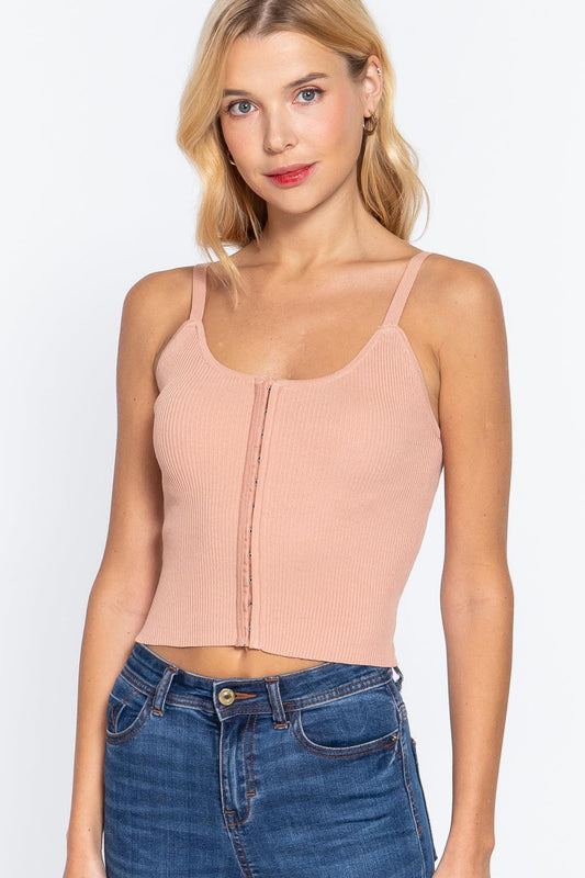 Front Closure With Hooks Sweater Cami Top | Mixtshop LLC