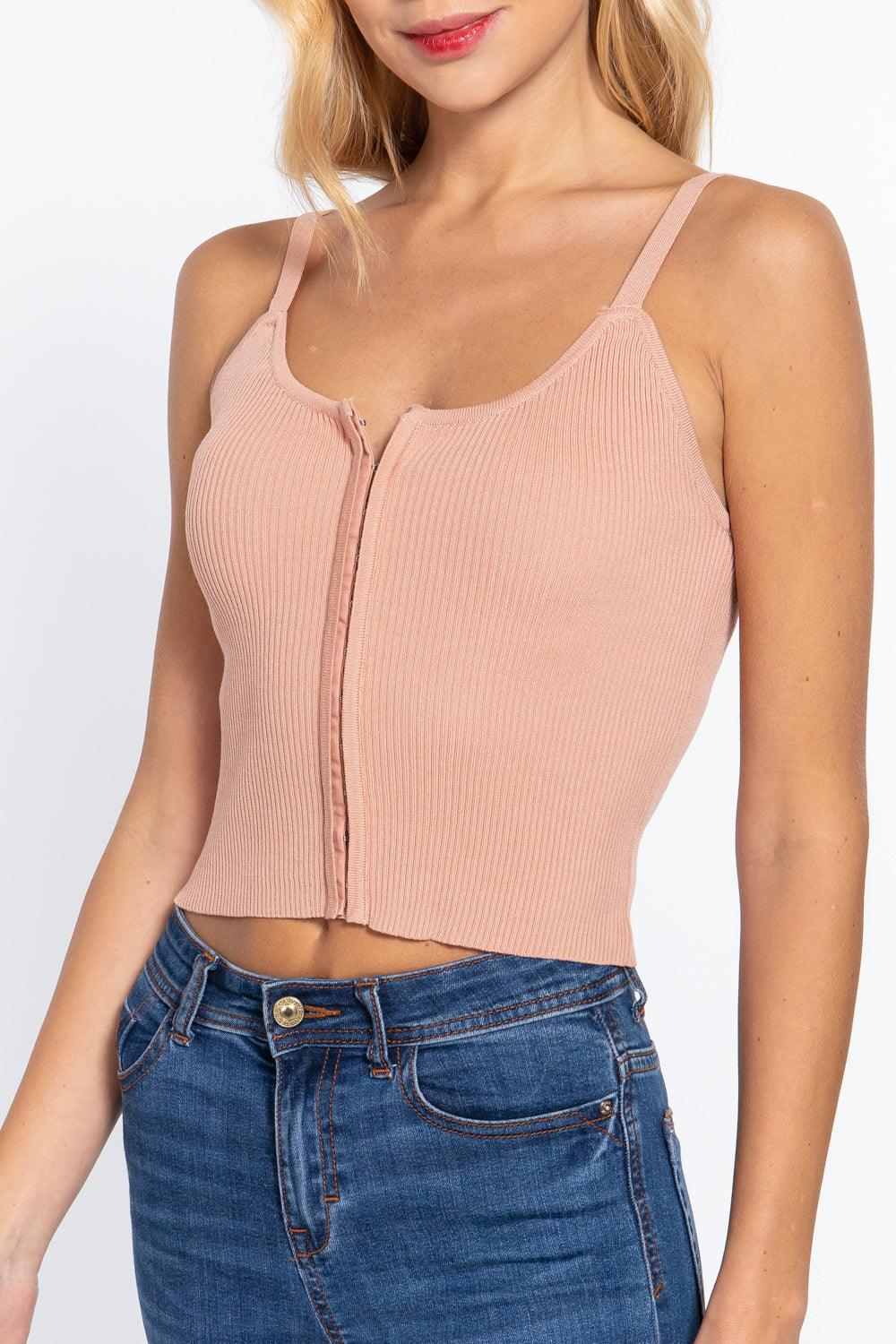 Front Closure With Hooks Sweater Cami Top | Mixtshop LLC