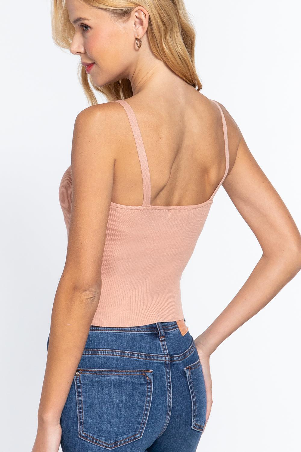 Front Closure With Hooks Sweater Cami Top | Mixtshop LLC