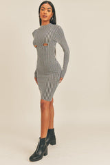 Long Sleeve Stripe Print Midi Dress | Mixtshop LLC