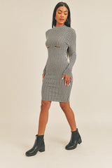 Long Sleeve Stripe Print Midi Dress | Mixtshop LLC