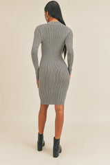 Long Sleeve Stripe Print Midi Dress | Mixtshop LLC