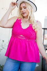 Lace Trim Detail Two Shoulder Back Cross Top | Mixtshop LLC