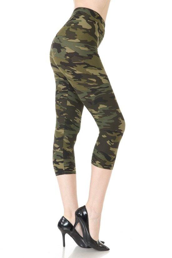 Multi-color Print, Cropped Capri Leggings In A Fitted Style With A Banded High Waist. | Mixtshop LLC