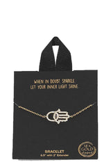 Gold Rhodium Dipped Hamsa Pendant Bracelet | Mixtshop LLC