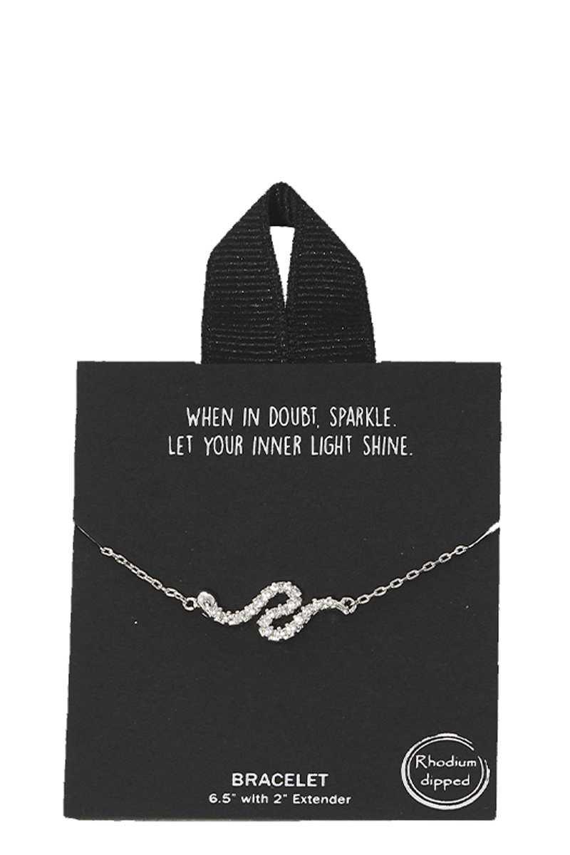 Gold Rhodium Dipped Wave Pendant Bracelet | Mixtshop LLC