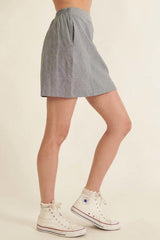 Banded Front Waist Pinstripe Mini Skirt | Mixtshop LLC