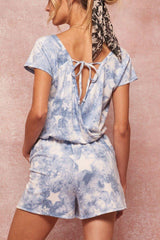 A Star-pattern Tie-dye Knit Romper | Mixtshop LLC