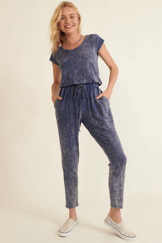 Mineral Washed Finish Knit Jumpsuit | Mixtshop LLC