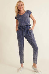 Mineral Washed Finish Knit Jumpsuit | Mixtshop LLC