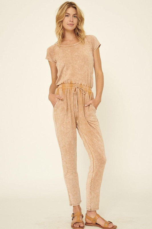 Mineral Washed Finish Knit Jumpsuit | Mixtshop LLC