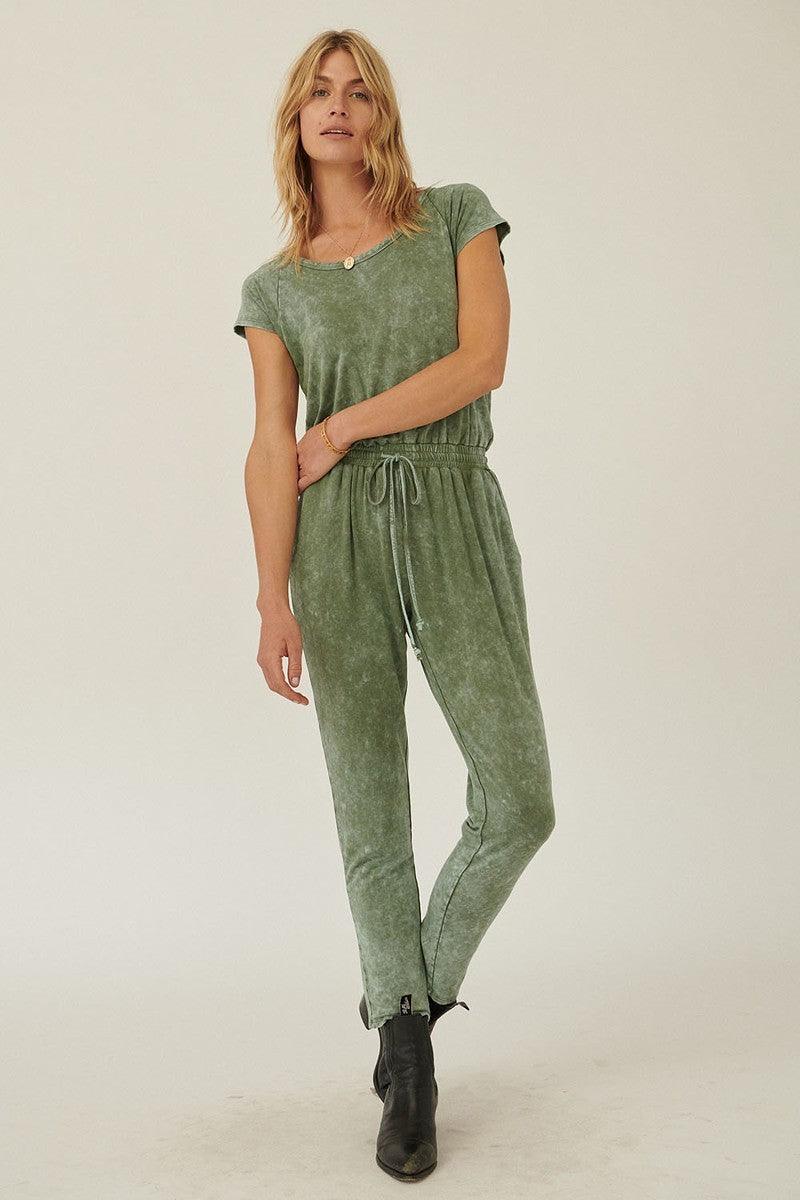 Mineral Washed Finish Knit Jumpsuit | Mixtshop LLC
