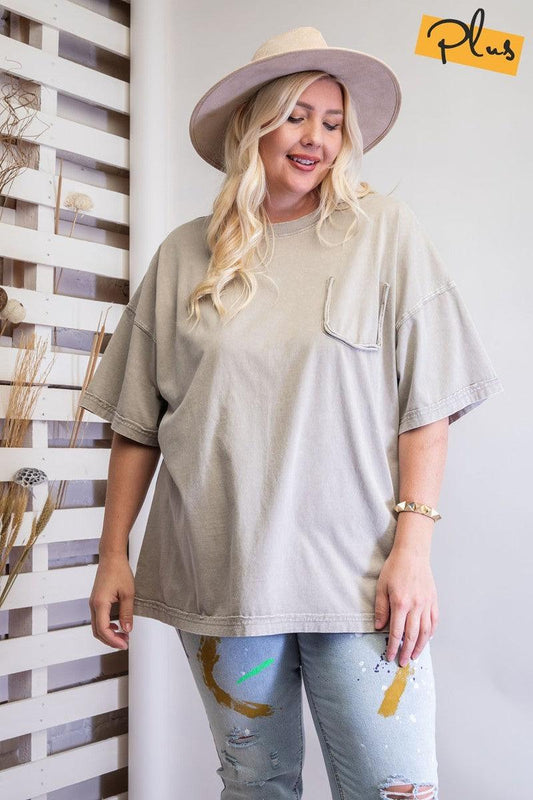 Mineral Washed Cotton Jersey Boxy Tunic | Mixtshop LLC