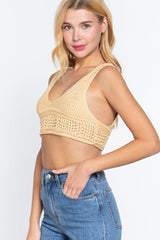 Textured Crop Sweater Tank Top | Mixtshop LLC