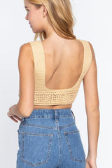 Textured Crop Sweater Tank Top | Mixtshop LLC