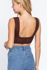 Textured Crop Sweater Tank Top | Mixtshop LLC