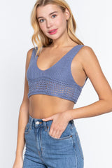 Textured Crop Sweater Tank Top | Mixtshop LLC