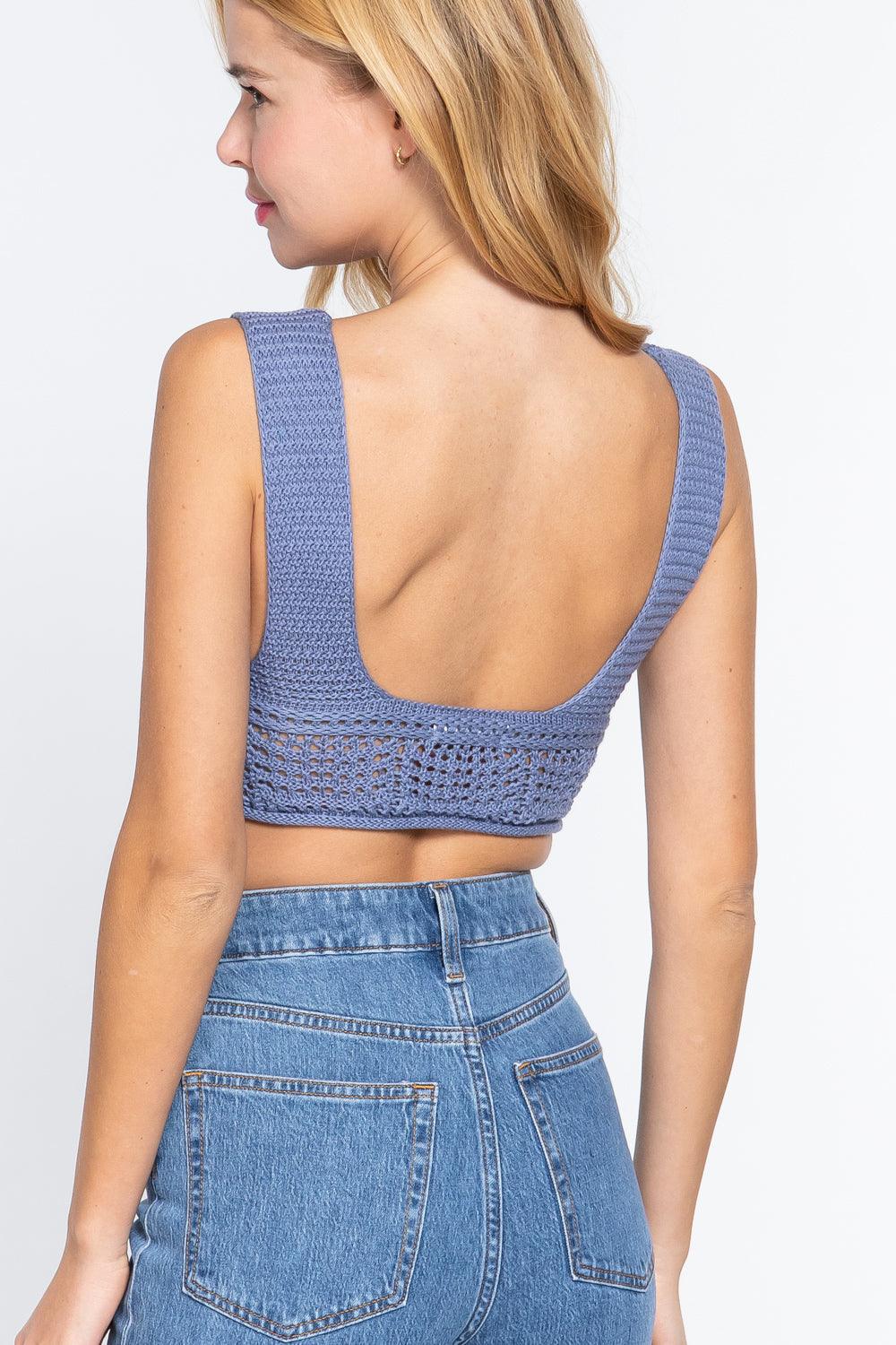 Textured Crop Sweater Tank Top | Mixtshop LLC