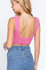 Textured Crop Sweater Tank Top | Mixtshop LLC