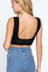 Textured Crop Sweater Tank Top | Mixtshop LLC