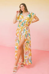 A Printed Woven Maxi Cover Up | Mixtshop LLC