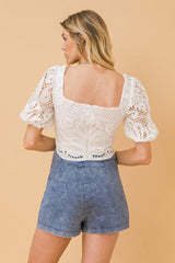 A Cropped Lace Top | Mixtshop LLC
