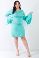Plus Bell Long Sleeve Mini Dress | Mixtshop LLC