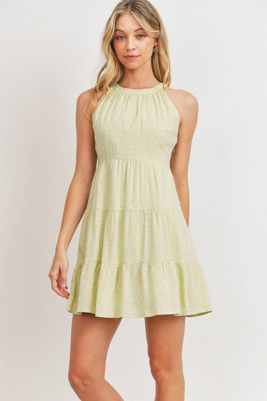 Roundneck Sleeveless Dotted Swiss Dress | Mixtshop LLC