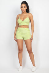 Terry Towel Bralette Top & Mini Shorts Set | Mixtshop LLC