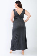 Plus V-neck Sleeveless Maxi Dress | Mixtshop LLC