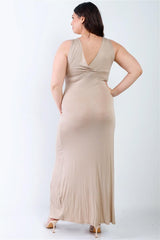 Plus V-neck Sleeveless Maxi Dress | Mixtshop LLC