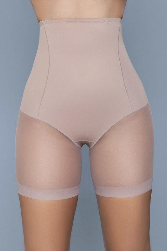 Nude High Waist Mesh Shorts Body Shaper With Waist Boning | Mixtshop LLC