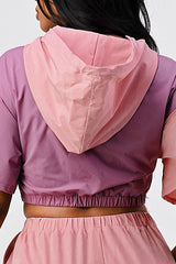 Pants Set In Color Block With Hoodie And Detachable Bottom Part | Mixtshop LLC