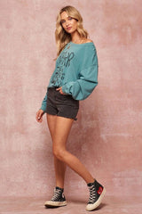 A Garment Dyed French Terry Graphic Sweatshirt | Mixtshop LLC